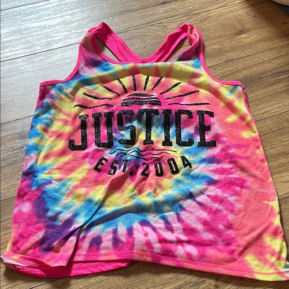 Justice Colorful Tie-Dye Tank (Bin D)